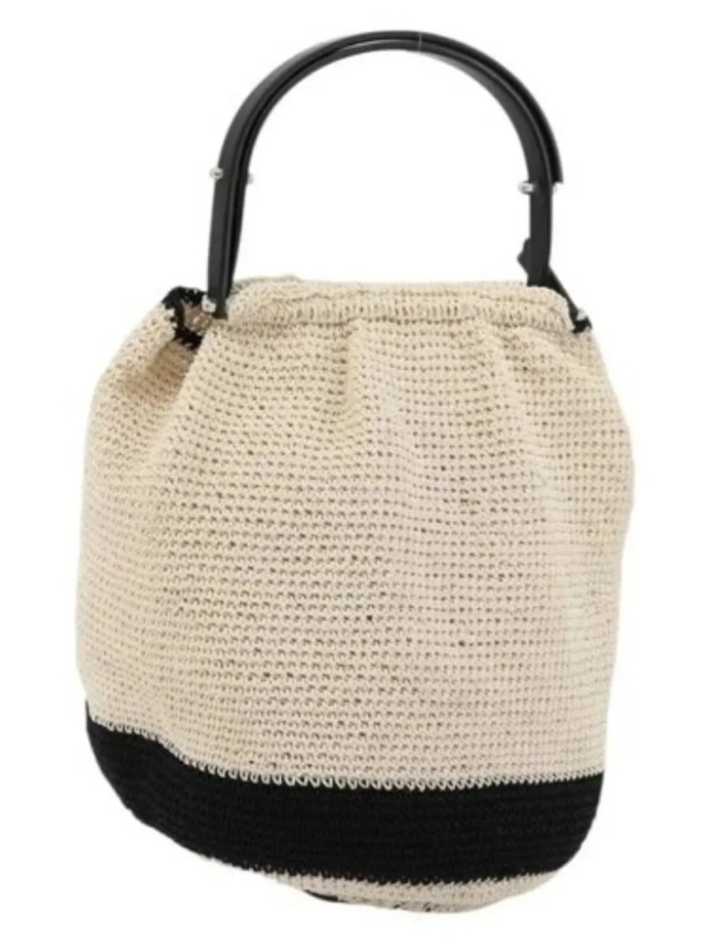 CHANEL Hand Bag Straw Beige CC Auth 170539